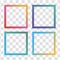 Collection of multicolored square gradient frames for social media template, photo, banner, poster, card