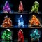 Collection of nature shiny jewel crystals different colors on a dark background. Generative AI