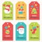 Collection of New Year and Christmas gift tags.