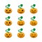 Collection of nine different pumpkin faces