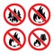 Collection of no forest fire icons. vector