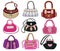 Collection og fashion handbag