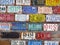 Collection of old license plates