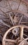 Collection of old rusted wheels