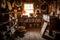 collection of old vinyl records in a dusty attic corner