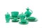 Collection of Original Green Glaze Antique Vintage Fiesta Pottery and Tableware.
