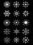 Collection original white snowflakes ornaments