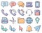 Collection of outlined pixel icons