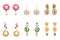 Collection of pairs of diamond earrings