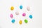 Collection Perfect colorful handmade mini size easter eggs isolated on a white