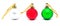 Collection of perfect retro colors christmas balls isolated