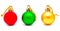 Collection of perfect retro colors christmas balls isolated
