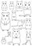 Collection of pet rodents line art