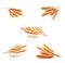 Collection of photos wheat ears corn isolated on a white background