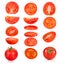 Collection of pieces of tomatoes