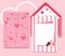 Collection of pink white colored Valentine`s day card