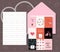 Collection of pink white colored Valentine`s day card