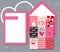 Collection of pink white colored Valentine`s day card