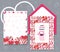 Collection of pink white colored Valentine`s day card