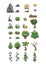 Collection of pixelated icons. Vector illustration decorative design