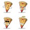 Collection pizza character cartoon set