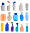 Collection of plastic and glass bottles