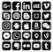 Collection of popular black social media icons