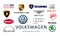 Collection of popular car logos: Volkswagen, Audi, Seat, Bentley, Bugatti, Ducati, Giugiaro, Lamborghini, Scania, Skoda and other