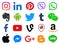 Collection of popular color social media icons