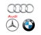 Collection of popular germany car logos: BMW, Audi, Mercedes, vector illustration
