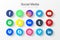 Collection of popular social media icons Facebook Twitter Instagram LinkedIn Pinterest Youtube WhatsApp Snapchat Messenger