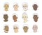 A collection of portraits of people of different nationalities and ages. Men of all races. Icons for user research