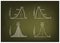 Collection of Positve and Negative Distribution Curve on Chalkboard