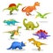 Collection of prehistoric dinosaur habitants. Vector
