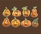 Collection Pumpkins o halloween hand painting watercolor illustration individual object clipart.Vector Illustration