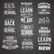 Collection of quote typographical background about school and education