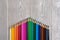 collection of rainbow spectrum color crayons