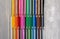 collection of rainbow spectrum color crayons