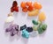Collection of raw chakras mineral gemstones