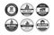 Collection real estate service monochrome circle badge vector round brokers and sales agents