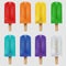 Collection of realistic isolated colorful rainbow fruit popsicle ice cream. Vector stock illustration