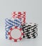 Collection realistic of isometric casino chips, stack of poker chips on white background, Concept Vegas Online Casino Banner