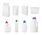 Collection of realistic laundry detergent pack and bottle container storage vector illustration