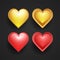 collection of realistic red and gold heart designs