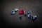 Collection of red ruby and blue sapphire