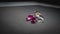 Collection of Red ruby and topaz, Precious stones for jewellery on black matte paper background