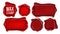 Collection Of Red Wax Stamp Set Copy Space Vector