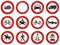 Collection of regulatory signs prohibiting entry for vehicles in Germany.