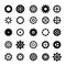 Collection of retro gear icon. Vector vintage transmission cogwheels and gears