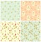 Collection of retro seamless patterns in shabby chic style